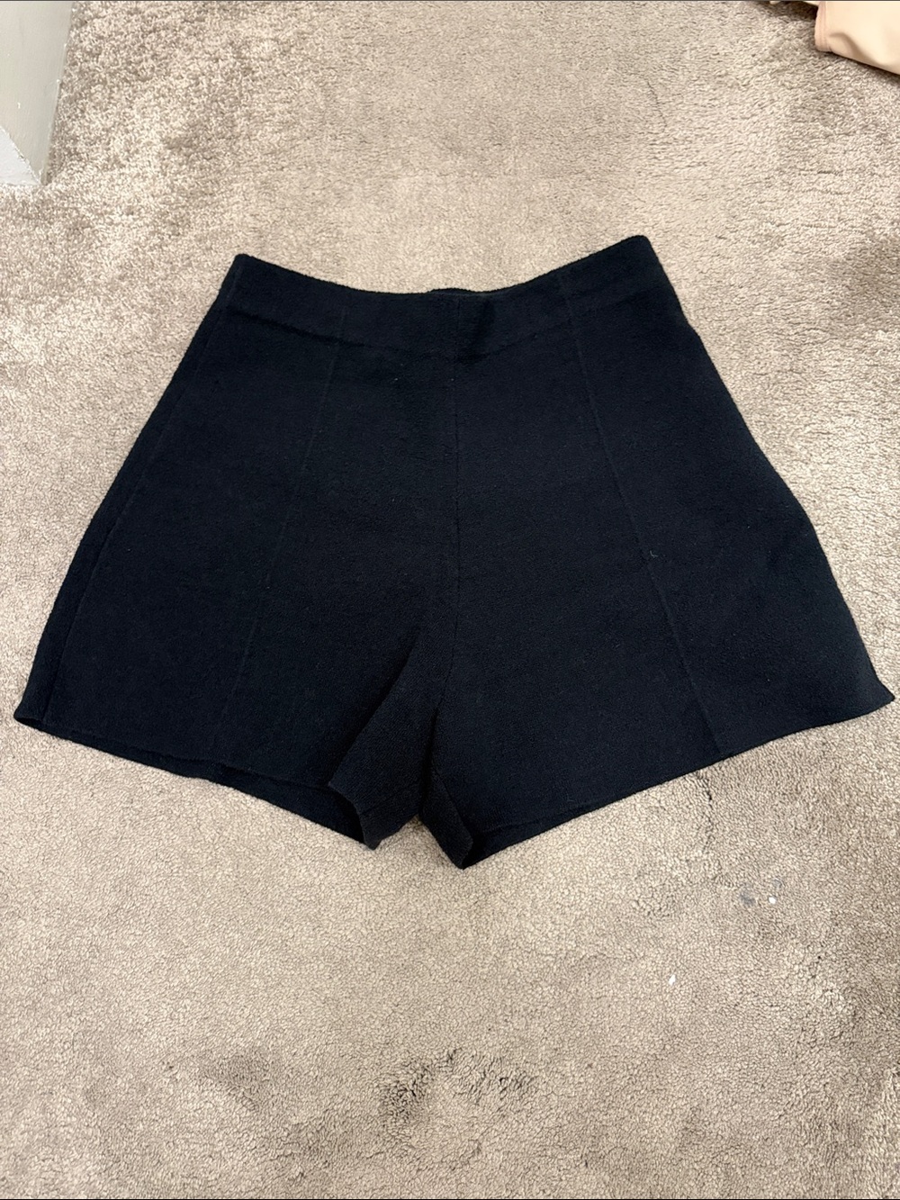 DISSH Black High-Rise Tailored Knit Shorts